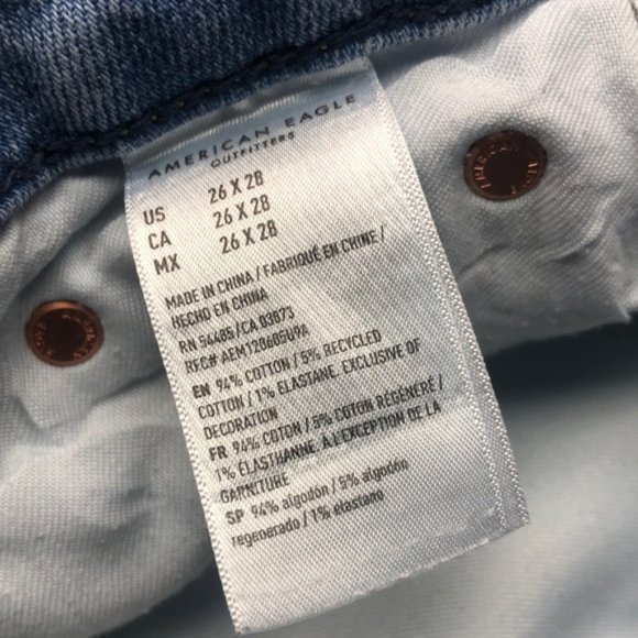 LIKE NEW MENS DISTRESS LIGHTWASH SLIM JEANS 26x28 ⭐️ - Picture 6 of 14